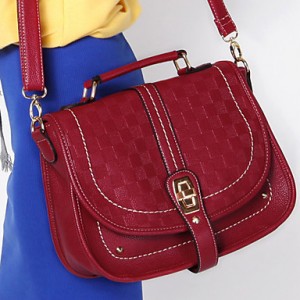 Lady's Fashion Check Satchel/Crossbody Bag 